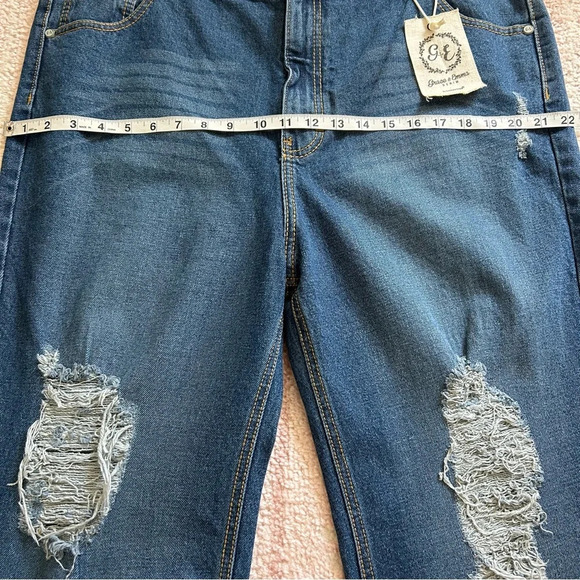 NWT Grace & Emma Mid Rise Chloe Straight Leg Distressed Denim Jeans Size 18 - Picture 12 of 14